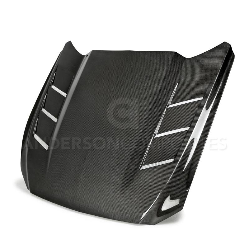 Anderson Composites 15-17 Ford Mustang (Excl. GT350/GT350R) Heat Extractor Double Sided Hood - Burkken Auto Parts