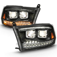 ANZO 2009-2018 Dodge Ram 1500 Projector H.L. Switchback Chrome Amber - Burkken Auto Parts
