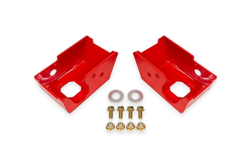 BMR 2021+ Ford Bronco (Exc. Bronco Sport) Rear Shock Mount Skid Plates - Red - Burkken Auto Parts
