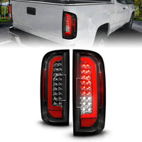 ANZO 15-21 GMC Canyon Full LED Taillights w/ Red Lightbar Black Housing/Clear Lens - Burkken Auto Parts