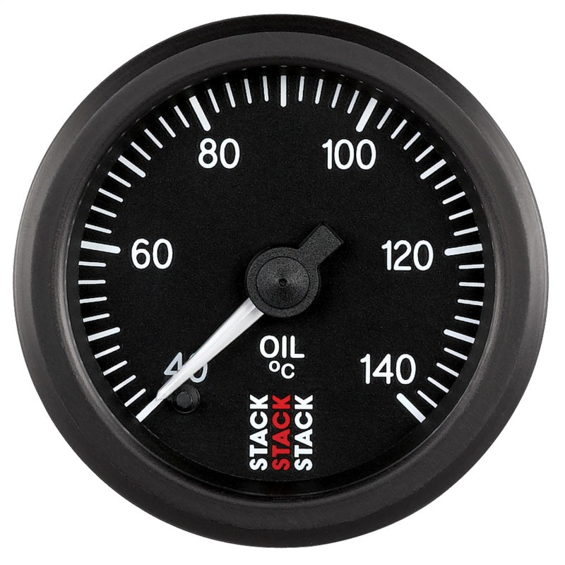 Autometer Stack 52mm 40-140 Deg C 1/8in NPTF Male Pro Stepper Motor Oil Temp Gauge - Black - Burkken Auto Parts