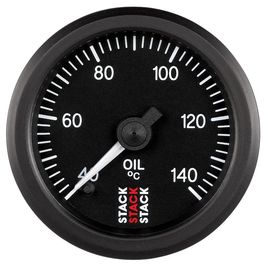 Autometer Stack 52mm 40-140 Deg C 1/8in NPTF Male Pro Stepper Motor Oil Temp Gauge - Black - Burkken Auto Parts