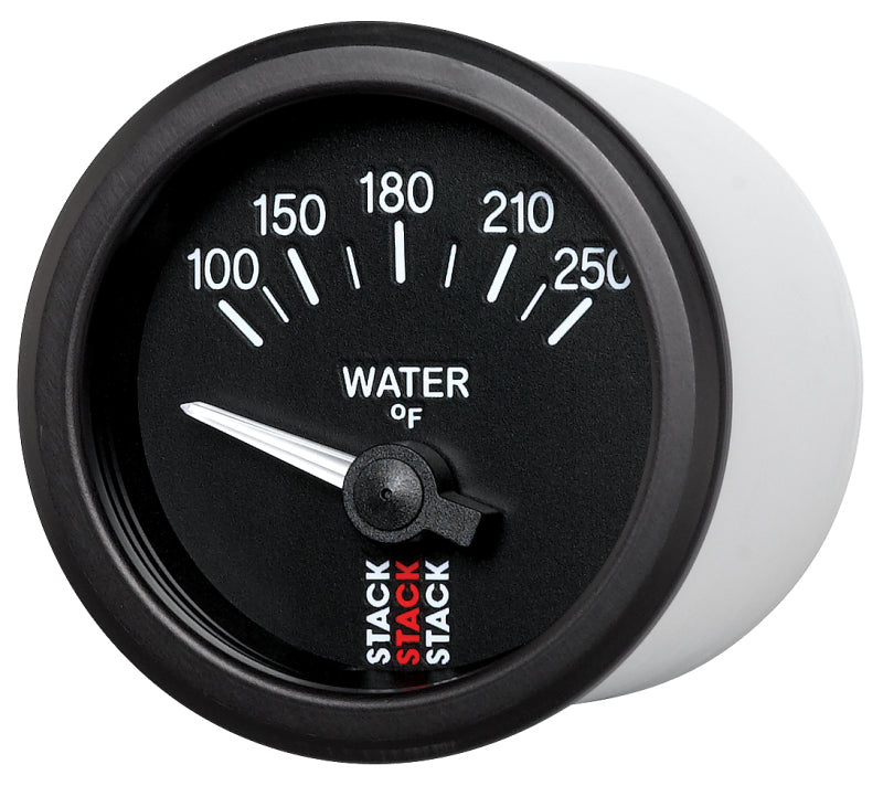 Autometer Stack 52mm 100-250 Deg F 1/8in NPTF Electric Water Temp Gauge - Black - Burkken Auto Parts