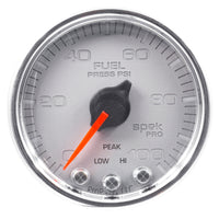 Autometer Spek-Pro Gauge Fuel Press 2 1/16in 100psi Stepper Motor W/Peak & Warn Slvr/Chrm - Burkken Auto Parts