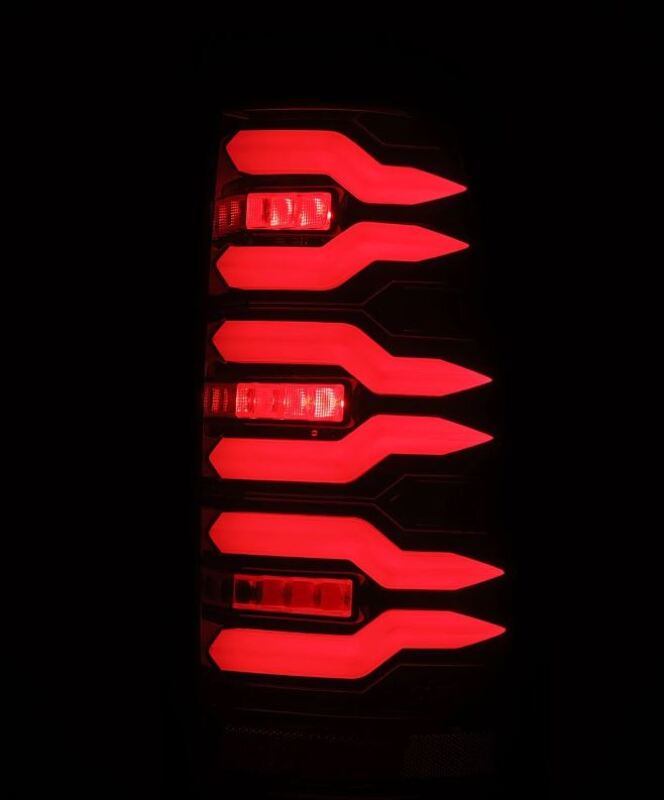 AlphaRex 99-06 Chevrolet Silverado/99-06 GMC Sierra LUXX-Series LED Tail Lights - Black/Red - Burkken Auto Parts