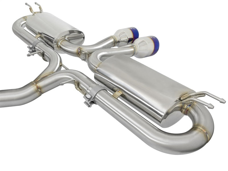 aFe Takeda 3in 304 SS Cat-Back Exhaust System w/ Blue Tips 2017 Honda Civic Si I4 1.5L (t) - Burkken Auto Parts