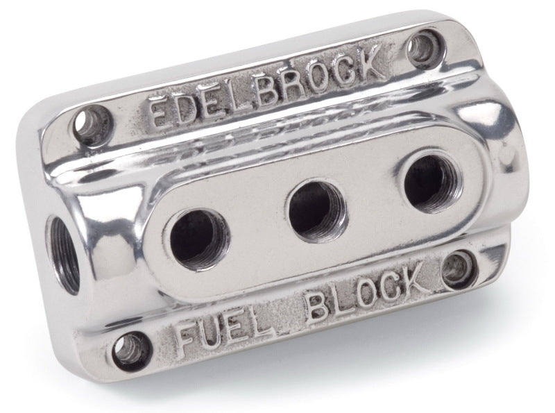 Edelbrock Fuel Block Triple Polished - Burkken Auto Parts