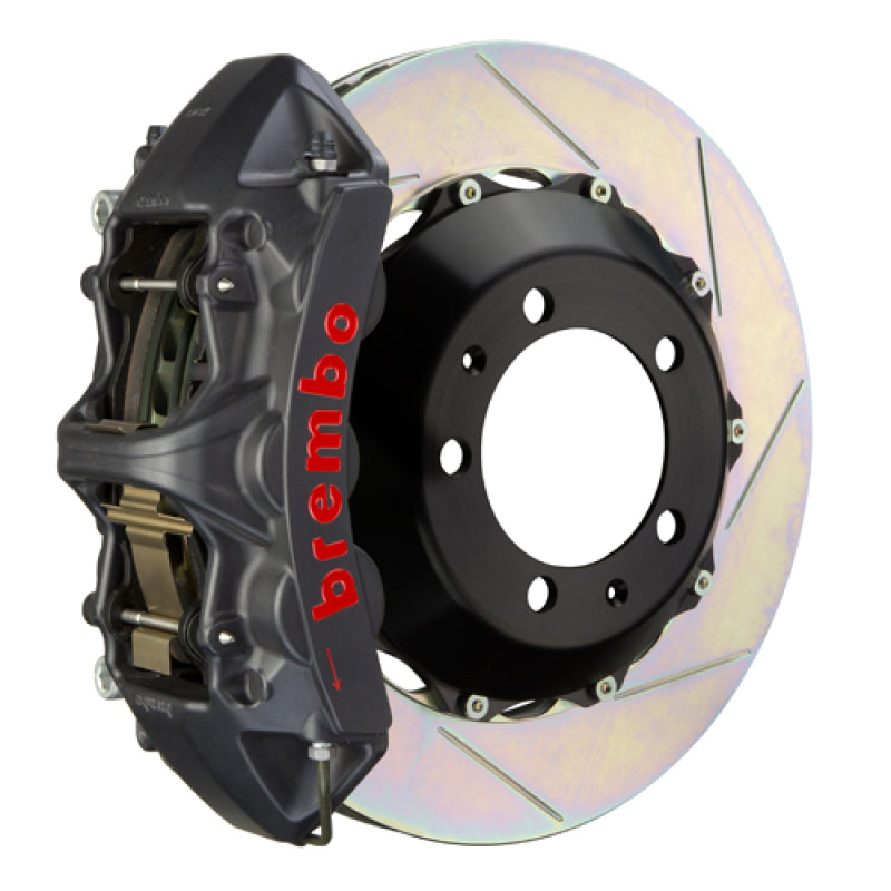 Brembo 02-05 996 GT2 Front GTS BBK 6 Piston Cast 380x32 2pc Rotor Slotted Type1 -Black HA - Burkken Auto Parts