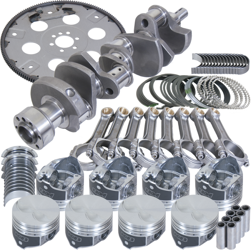 Eagle Chevy 305 1Pc 3.480in Crank 5.700in I-Beam Rods 3.776in Pistons 168 Tooth FP Balanced Assembly - Burkken Auto Parts