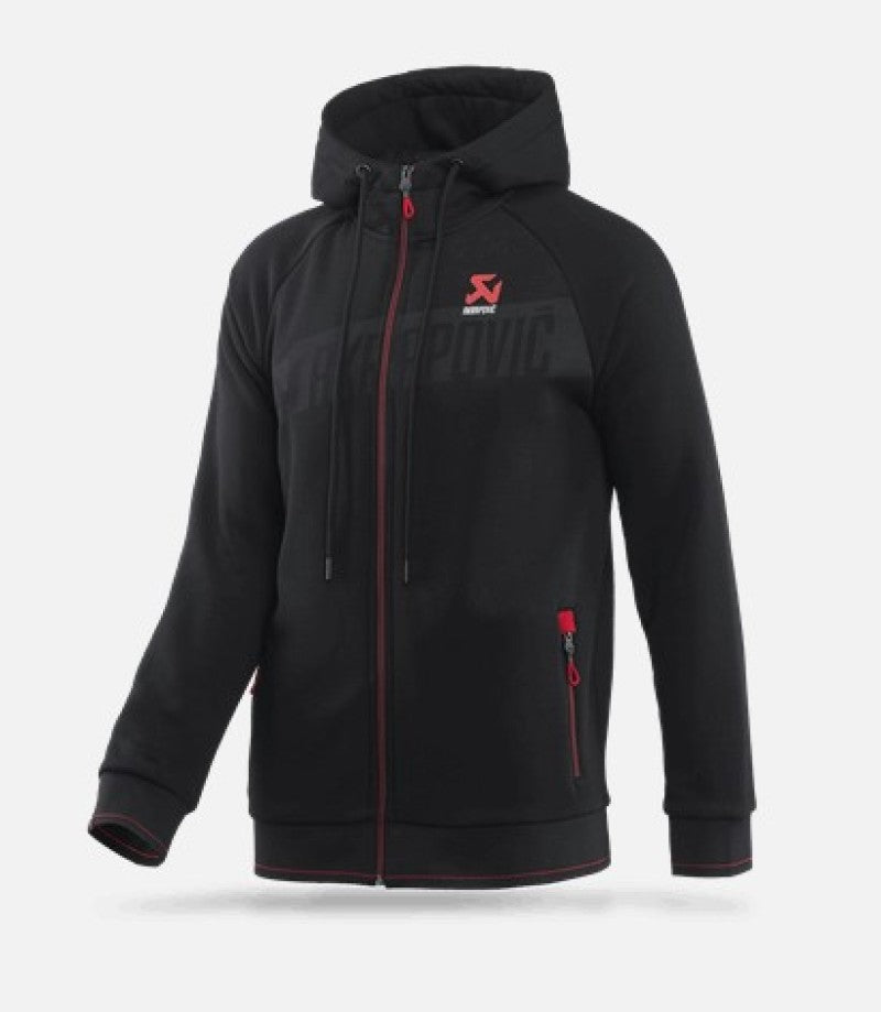 Akrapovic Mens Corpo Zip Hoodie Black - Large - Burkken Auto Parts