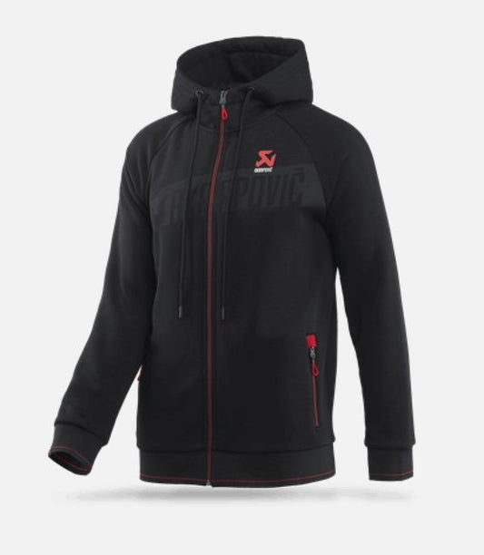 Akrapovic Mens Corpo Zip Hoodie Black - 2XL - Burkken Auto Parts