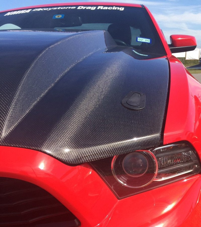 Anderson Composites 2013-2014 Ford Mustang Type-CJ Carbon Fiber Cowl Hood - Burkken Auto Parts