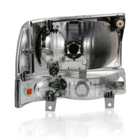 ANZO 2000-2004 Ford Excursion Crystal Headlight w/ Corner Light Black Amber (w/o Bulb) - Burkken Auto Parts