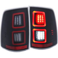 ANZO LED Black 13-17 Dodge Ram 1500/2500/3500 LED Taillights Black - Burkken Auto Parts