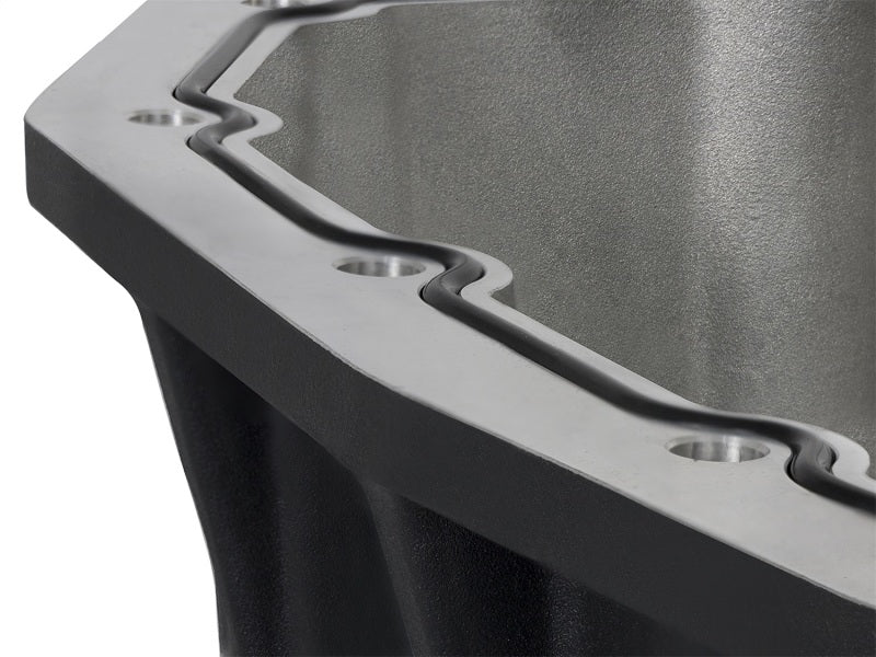 AFE Pro Series Engine Oil Pan Black w/Machined Fins; 11-16 Ford Powerstroke V8-6.7L (td) - Burkken Auto Parts