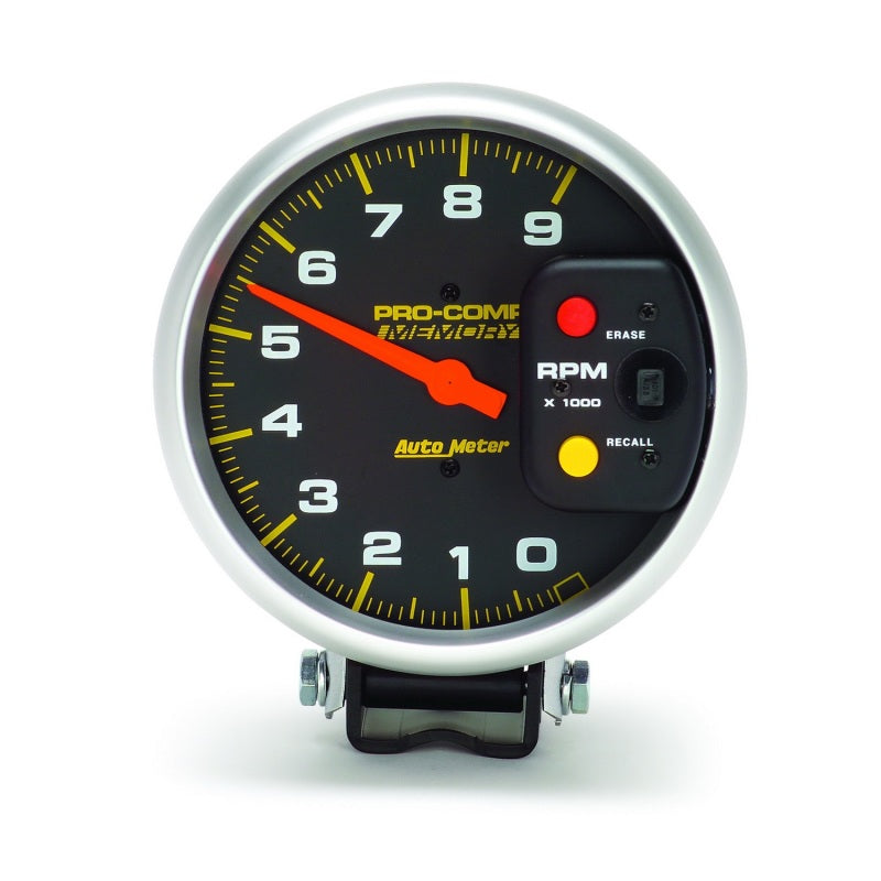 Autometer Pro-Comp 5in / 0-9K RPM / Pedestal w/Peak Memory Tachometer - Burkken Auto Parts