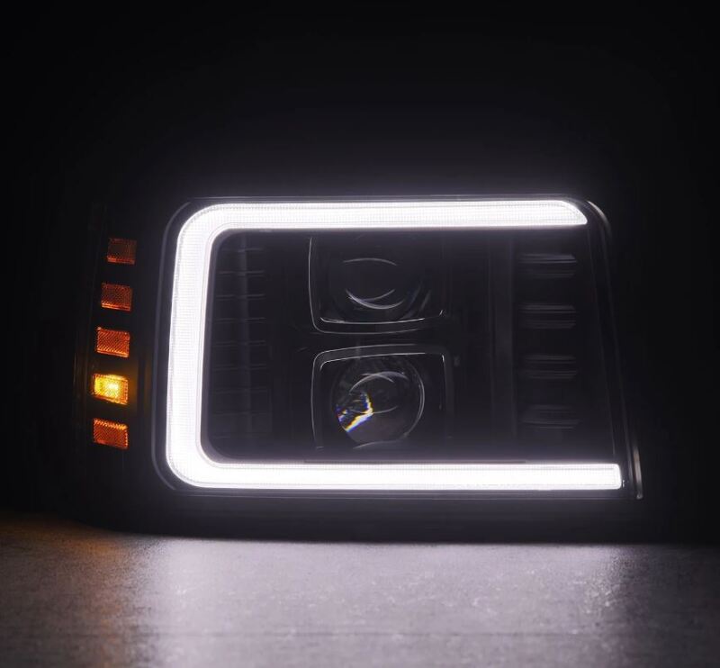 AlphaRex 92-96 Ford F-Series/Bronco PRO-Series Proj Headlight Blk w/Seq. Sig & DRL - Burkken Auto Parts