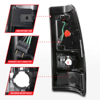 ANZO 1999-2002 Chevy Silverado 1500 LED Taillights Plank Style Black w/Smoke Lens - Burkken Auto Parts