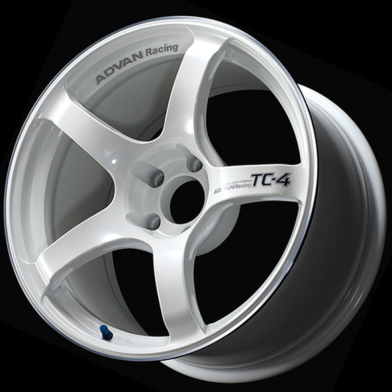Advan TC4 18x8.5 +45 5-112 Racing White Metallic & Ring Wheel - Burkken Auto Parts