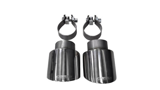 Corsa 10-14 Volkswagen R Mk6 Polished Two 4.0in Polished Pro-Series Tips - Burkken Auto Parts