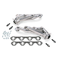 BBK 79-93 Mustang 351 Swap Shorty Unequal Length Exhaust Headers - 1-5/8 Silver Ceramic - Burkken Auto Parts