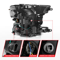 ANZO 2018-2019 Ford F-150 Projector Plank Style H.L. Black Amber (Without Switchback) - Burkken Auto Parts