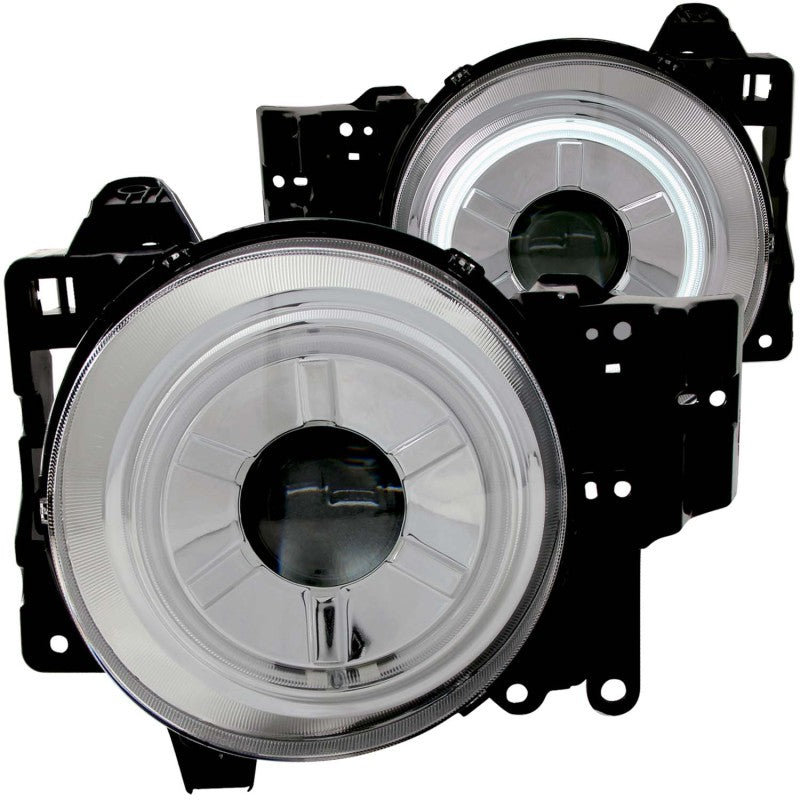 ANZO 2007-2013 Toyota Fj Cruiser Projector Headlights w/ Halo Chrome - Burkken Auto Parts