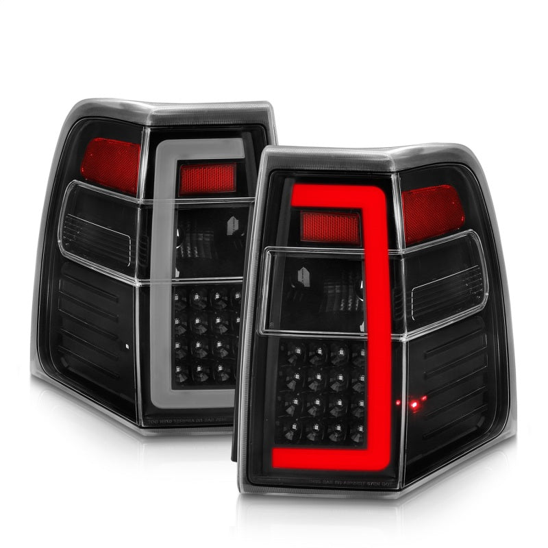 ANZO 07-17 Ford Expedition LED Taillights w/ Light Bar Black Housing Clear Lens - Burkken Auto Parts