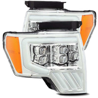 AlphaRex 09-14 Ford F-150 NOVA LED Projector Headlights Plank Style Chrome w/Activ Light/Seq Signal - Burkken Auto Parts
