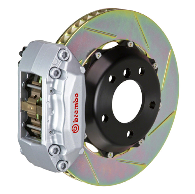 Brembo 07-13 Mini Cooper Fr GT BBK 4Pis Cast 2pc 328x28 2pc Rotor Slotted Type1-Silver - Burkken Auto Parts