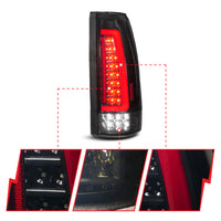 ANZO 88-99 Chevy/GMC C/K1500/2500/3500 Full LED Light Tube Taillights Black Housing Smoke Lens - Burkken Auto Parts