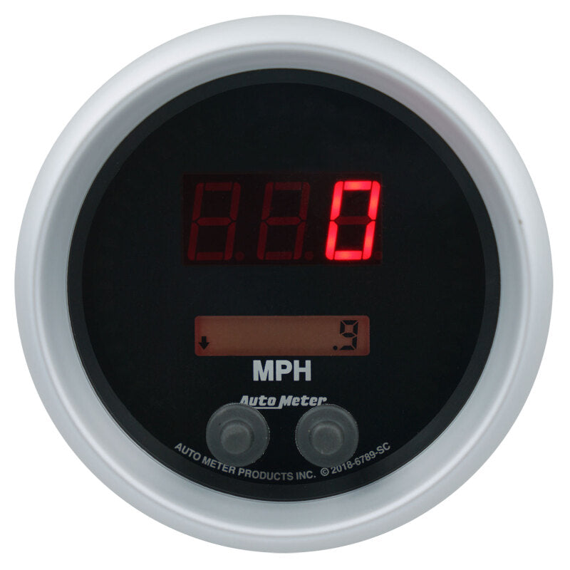 Autometer 85.7mm Black Switchable 260 MPH / 260 KM/H Speedometer Sport-Comp Elite Digital Gauge - Burkken Auto Parts