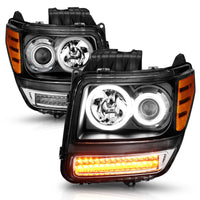 ANZO 2007-2012 Dodge Nitro Projector Headlights w/ Halo Black (CCFL) G2 - Burkken Auto Parts
