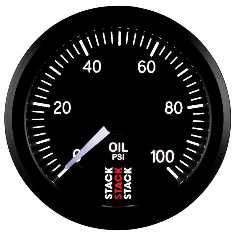Autometer Stack 52mm 0-100 PSI 1/8in NPTF Male Pro Stepper Motor Oil Pressure Gauge - Black - Burkken Auto Parts