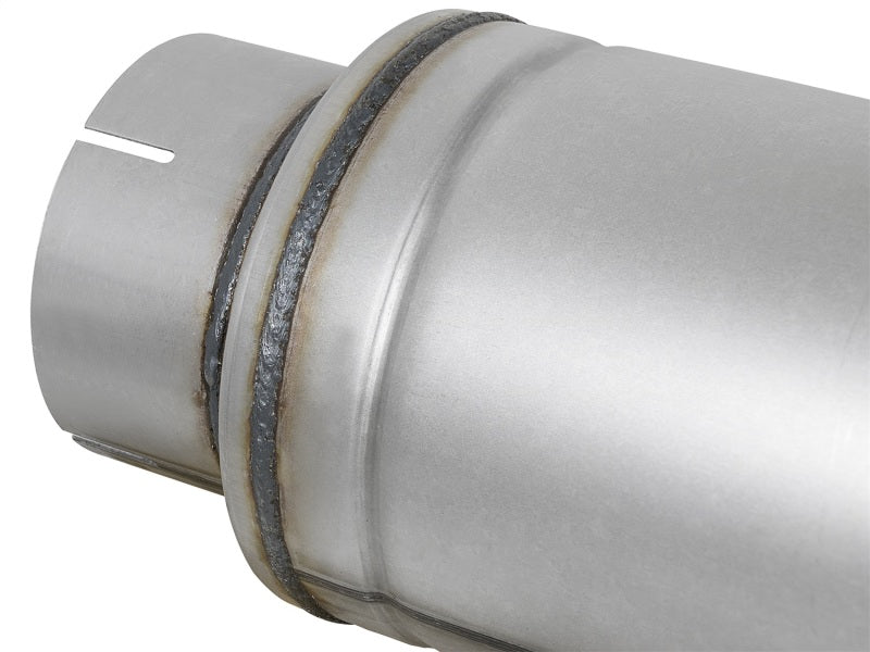 aFe ATLAS Aluminized Steel Muffler 5in Center/Center 24in L x 7in Diameter - Round Body - Burkken Auto Parts