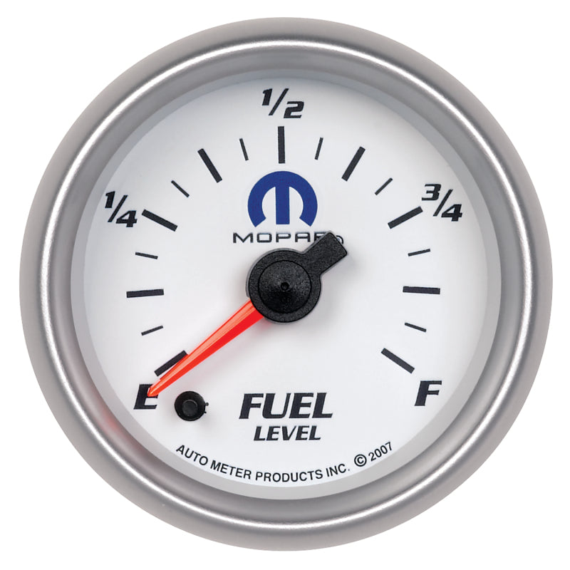AutoMeter Gauge Fuel Level 2-1/16in. 0-280 Ohm Programmable White Mopar - Burkken Auto Parts