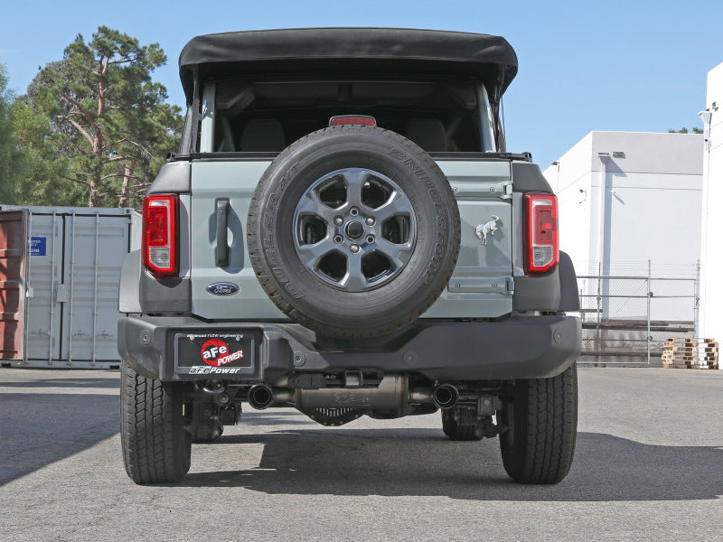 aFe Vulcan 3in 304 SS Axle-Back Exhaust 2021 Ford Bronco L4-2.3L (t)/V6-2.7L (tt) w/ Black Tips - Burkken Auto Parts
