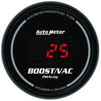 Autometer Black 52mm 30 In Hg.-Vac./30 PSI Digital Vacuum/Boost Gauge - Burkken Auto Parts