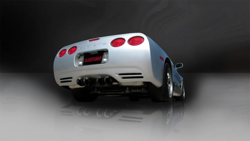 Corsa 1997-2004 Chevrolet Corvette C5 Z06 5.7L V8 Black Sport Axle-Back Exhaust - Burkken Auto Parts
