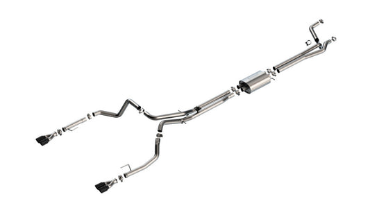 Borla 24-25 Chevy Silverado 1500 (6.2L V8) S-Type Cat Back - 3.5in Black Chrome Tips - Burkken Auto Parts