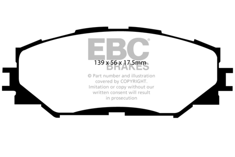 EBC 10-12 Lexus HS250h 2.4 Hybrid Greenstuff Front Brake Pads - Burkken Auto Parts