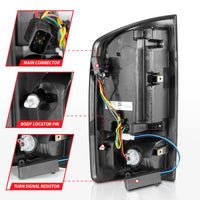 ANZO 2002-2006 Dodge  Ram 1500 LED Tail Lights w/ Light Bar Black Housing Smoke Lens - Burkken Auto Parts