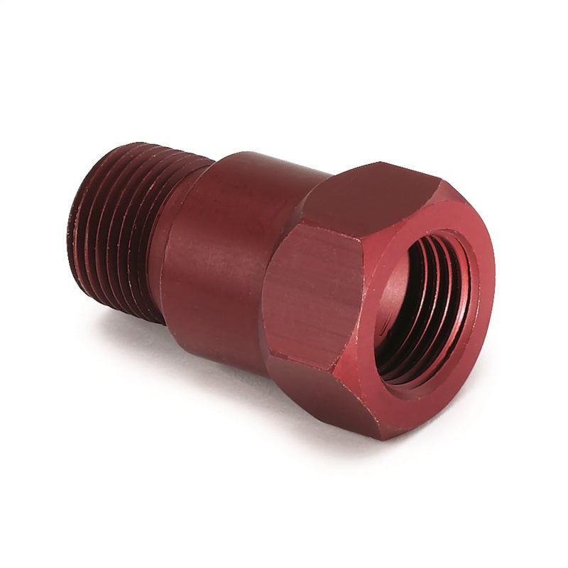 AutoMeter Fitting Adapter 3/8in. NPT Male Aluminum Red For Mech. Temp. Gauge - Burkken Auto Parts