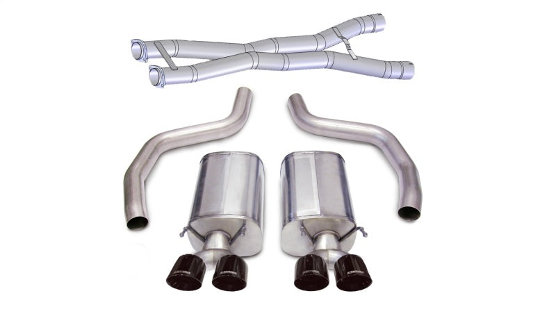 Corsa 2012-2013 Chevrolet Corvette C6 Z06 7.0L V8 Black Sport Cat-Back Exhaust - Burkken Auto Parts