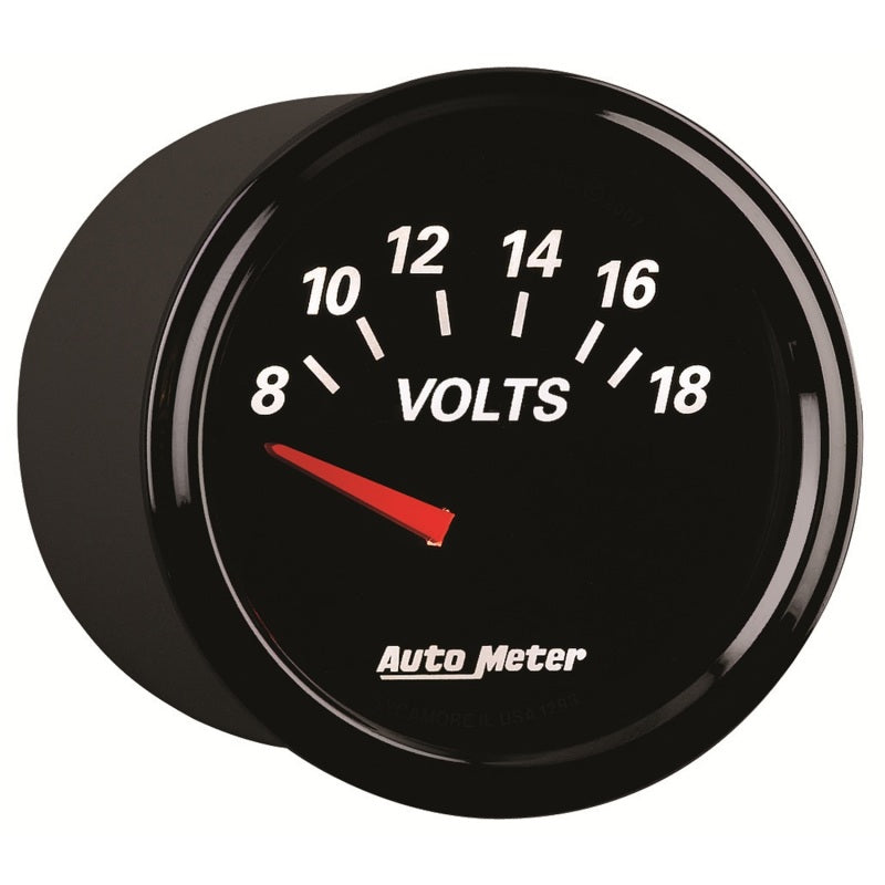 Autometer Designer Black II 52mm 18V Voltmeter Gauge - Burkken Auto Parts