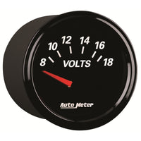 Autometer Designer Black II 52mm 18V Voltmeter Gauge - Burkken Auto Parts
