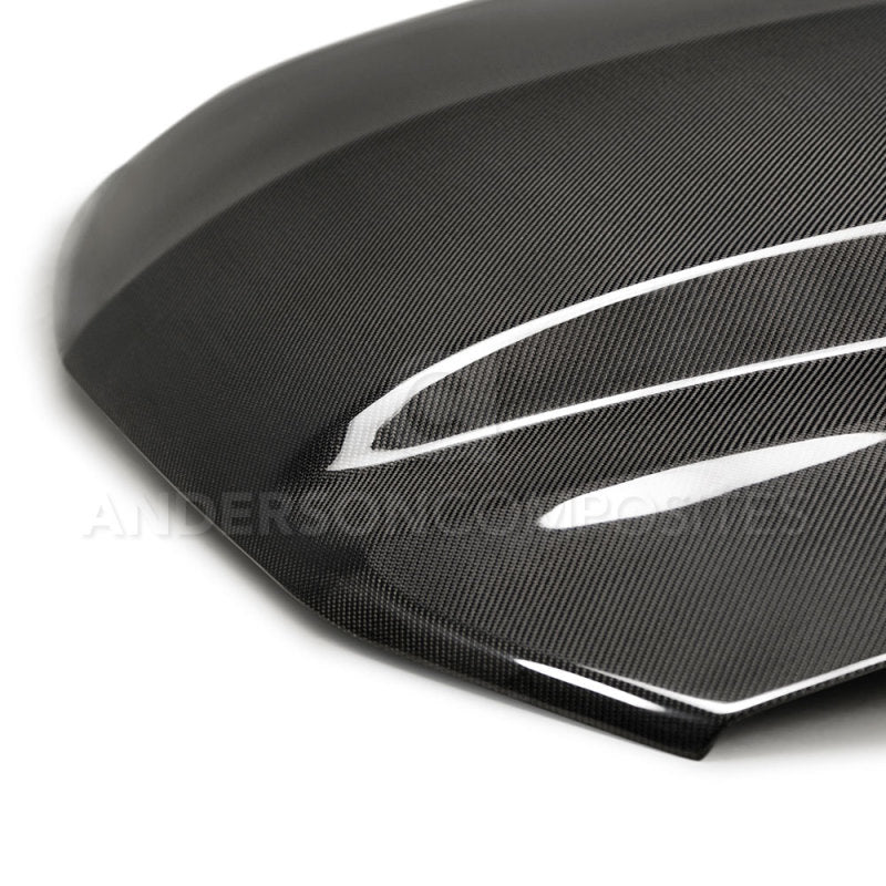 Anderson Composites 2013-2014 Ford Mustang Type-CJ Carbon Fiber Cowl Hood - Burkken Auto Parts