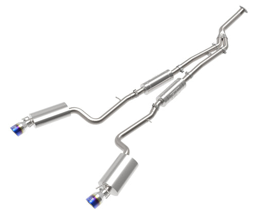 aFe POWER Takeda 16-17 Lexus IS200t L4-2.0L (t) 2.5in-3in 304 SS CB Exhaust w/ Blue Tip - Burkken Auto Parts