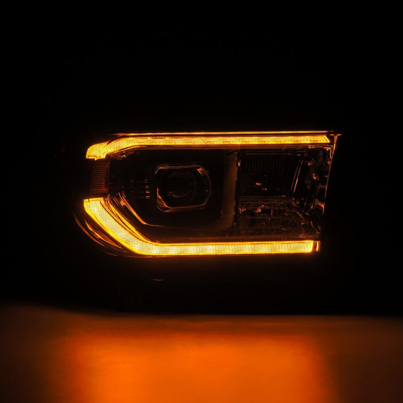 AlphaRex 07-13 Toyota Tundra / 08-17 Sequoia LUXX LED Proj HL Chrome w/Actv Light / Seq. Sig + DRL - Burkken Auto Parts