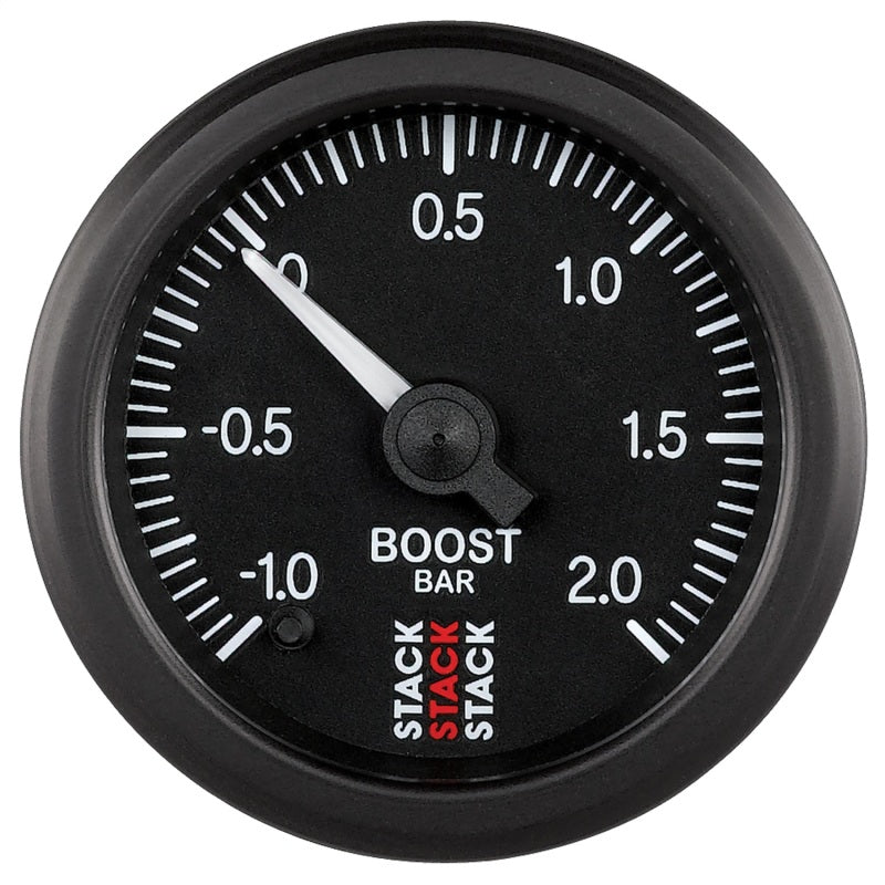 Autometer Stack 52mm -1 to +2 Bar (Incl T-Fitting) Pro Stepper Motor Boost Pressure Gauge - Black - Burkken Auto Parts